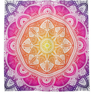 Ornamental floral mandala: colourful vintage. shower curtain