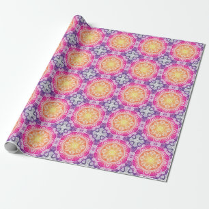 Ornamental floral mandala: colourful vintage. wrapping paper