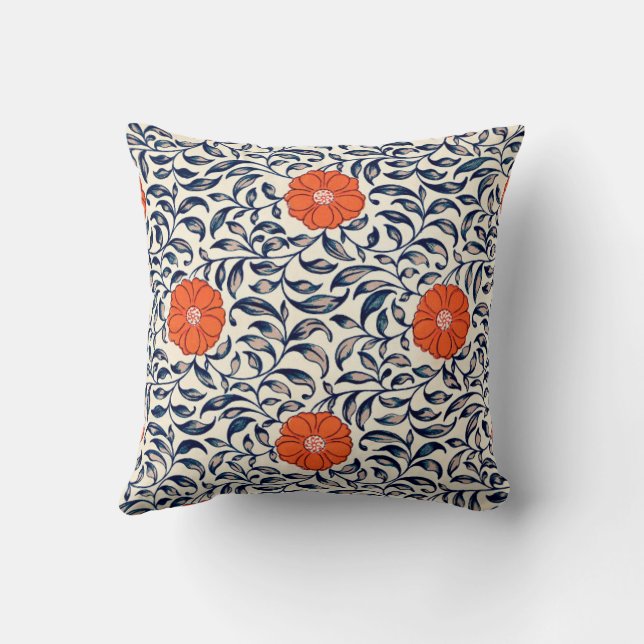 Ornamental Floral Pattern Cushion (Back)