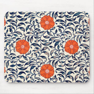 Ornamental Floral Pattern Mouse Mat