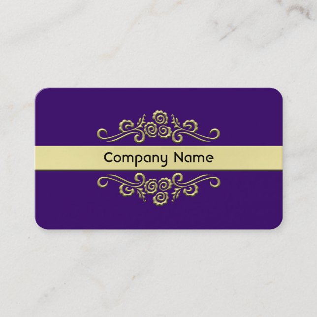 Ornamental - Gold and Purple Business Card (Front)