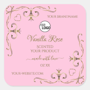 Ornamental Gold Light Baby Pink Product Label Logo