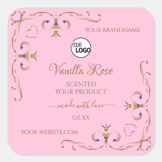 Ornamental Gold Light Baby Pink Product Label Logo (Front)