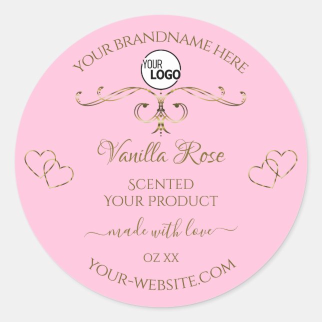 Ornamental Gold Light Baby Pink Product Label Logo (Front)