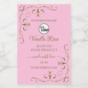 Ornamental Gold Light Baby Pink Product Label Logo