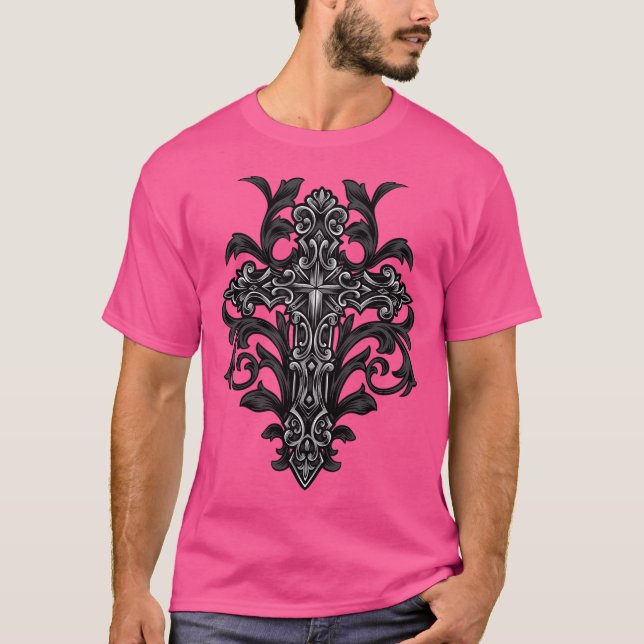 Ornamental Gothic Cross T-Shirt (Front)