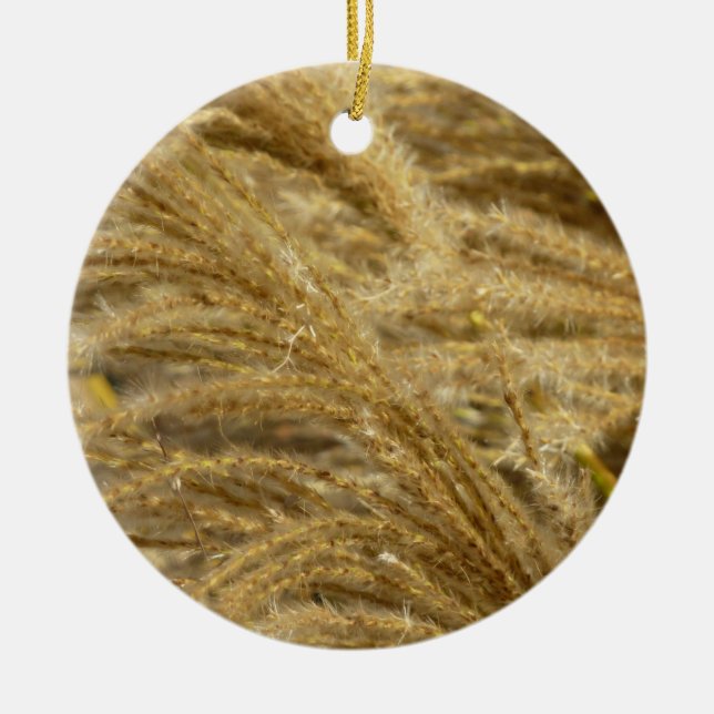 Ornamental Grasses in Fall Ceramic Tree Decoration (Front)