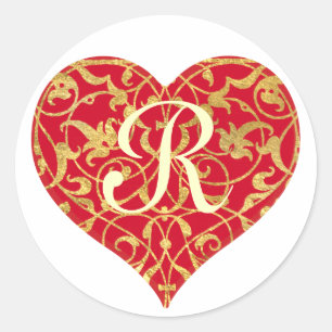 Ornamental Heart Classic Round Sticker