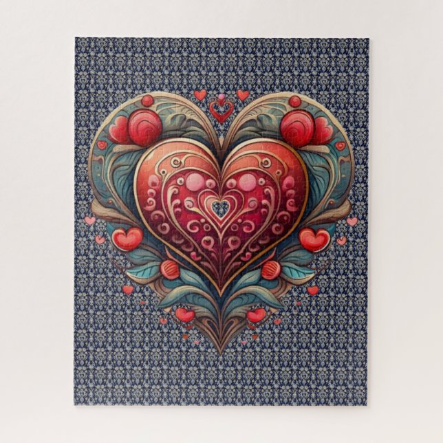 Ornamental Heart Puzzle (Vertical)