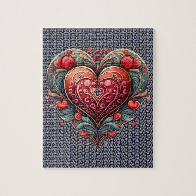Ornamental Heart Puzzle (Vertical)