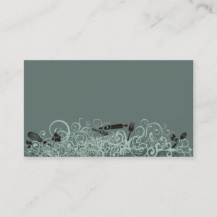 ornamental kitchen utensils business card green