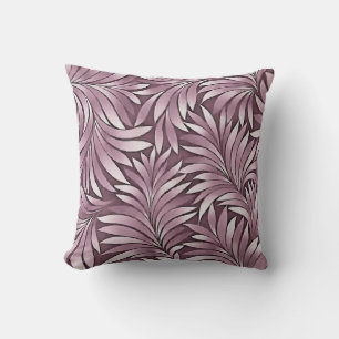 Ornamental Leaves In Pastel Eggplant Hues Cushion