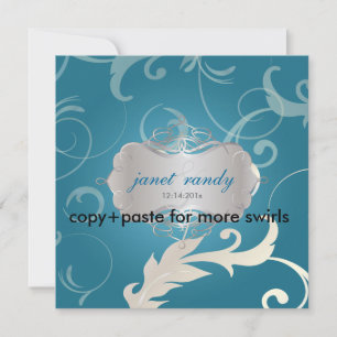 Ornamental Leaves + Swirls, Wedding Invitations
