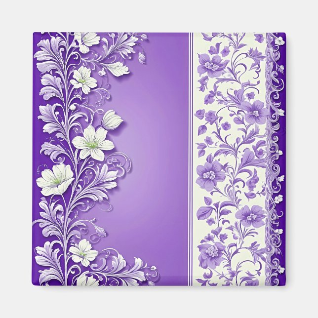 Ornamental Lilac Pattern Magnet (Front)