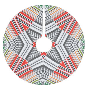 Ornamental Lined: Striped Seamless Background Brushed Polyester Tree Skirt