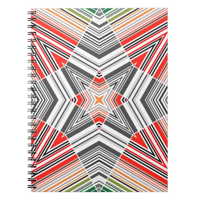 Ornamental Lined: Striped Seamless Background Notebook (Front)