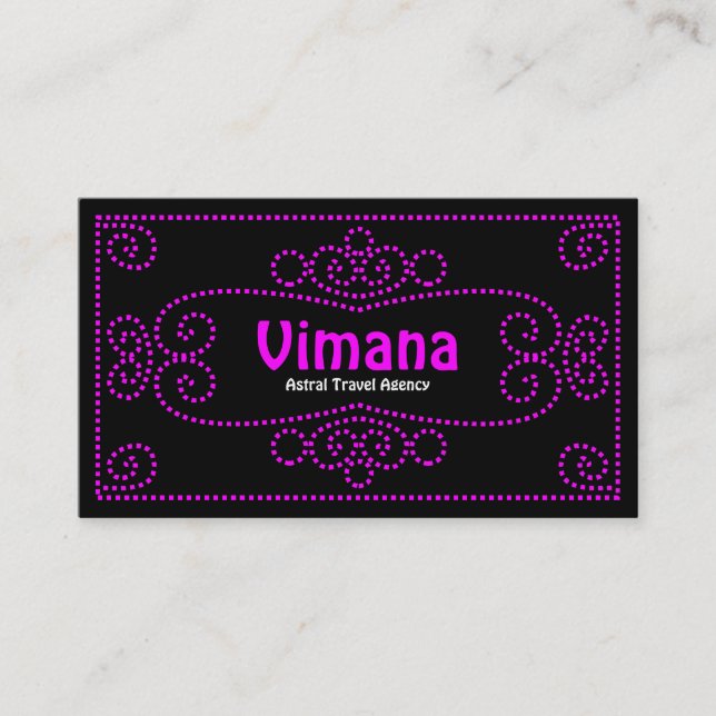 Ornamental - Magenta on Black Business Card (Front)