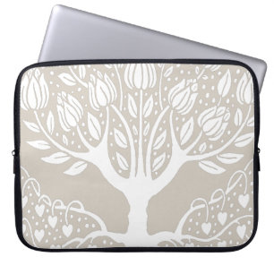Ornamental Magnolia Tree by Aubrey Beardsley Laptop Sleeve