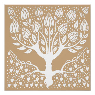 Ornamental Magnolia Tree by Aubrey Beardsley Poster