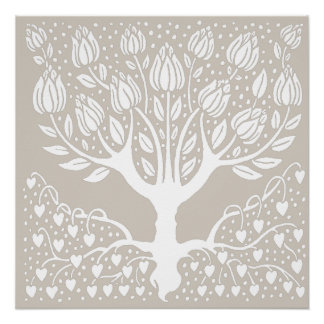 Ornamental Magnolia Tree by Aubrey Beardsley Poster
