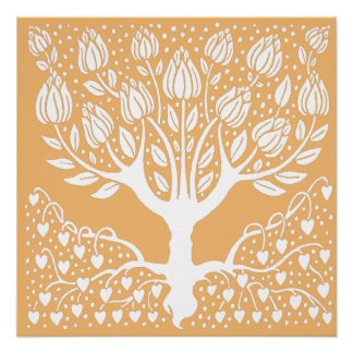 Ornamental Magnolia Tree by Aubrey Beardsley Poster