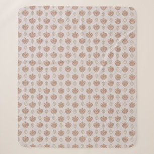 ornamental medallion pattern warm beige vintage  sherpa blanket