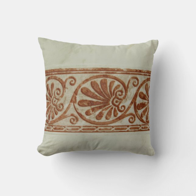 Ornamental Mediterranean Brown Border Cushion (Front)