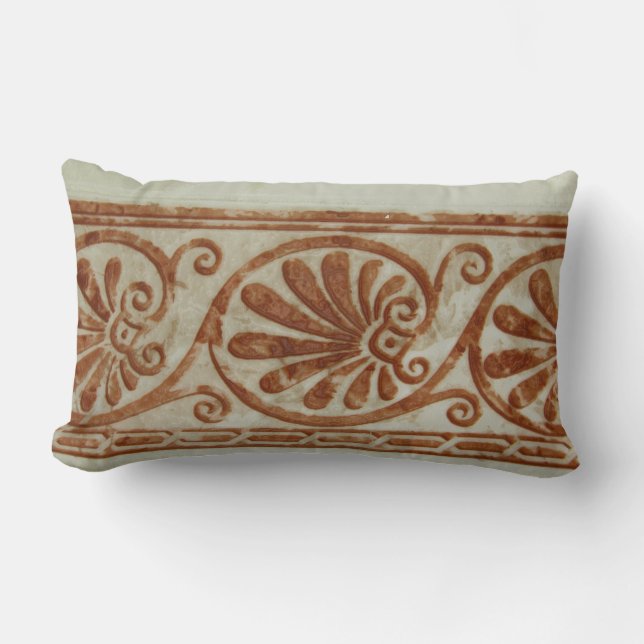 Ornamental Mediterranean Brown Border Lumbar Cushion (Front)