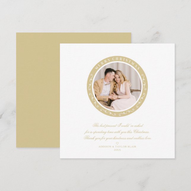 Ornamental Minimalist Classic Christmas Eve Photo (Front/Back)