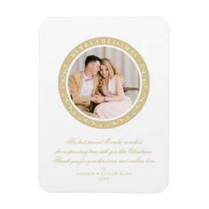 Ornamental Minimalist Classic Christmas Eve Photo Magnet