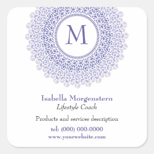 Ornamental Monogram Promotional Sticker
