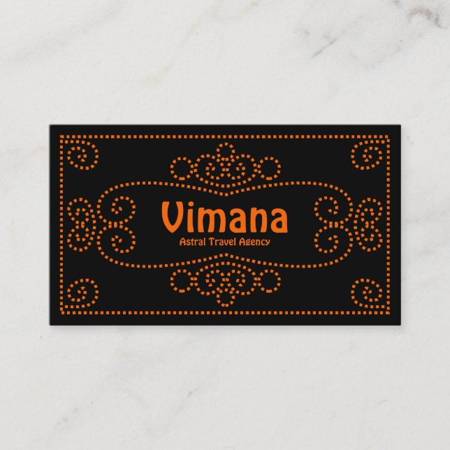 Ornamental - Orange on Black Business Card (Front)