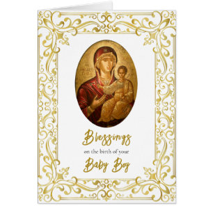 Ornamental Orthodox Congratulations New Baby Card