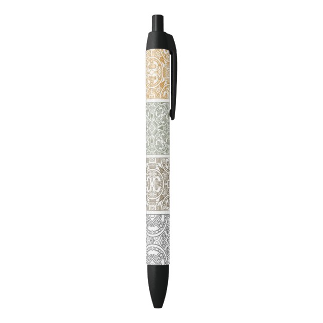 Ornamental pattern black ink pen (Bottom (Vertical))