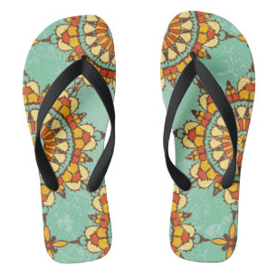 Ornamental pattern flip flops