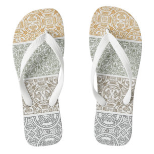 Ornamental pattern flip flops