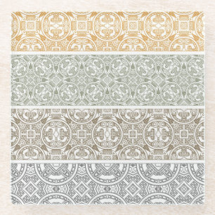 Ornamental pattern glass coaster