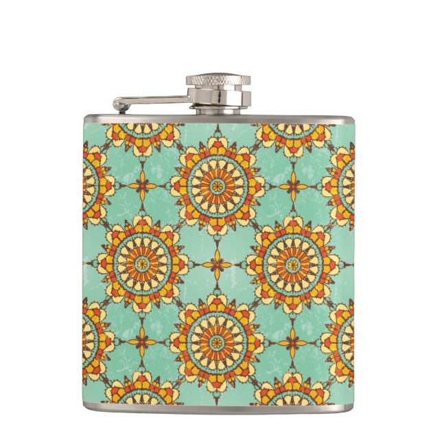 Ornamental pattern hip flask (Front)