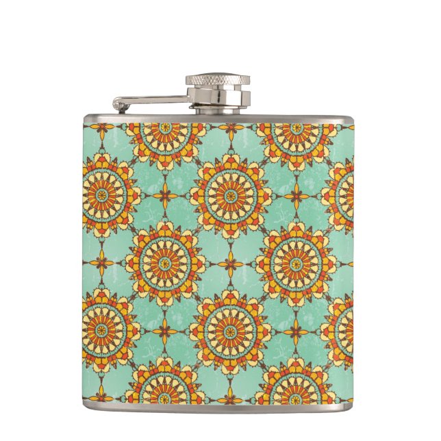 Ornamental pattern hip flask (Front)