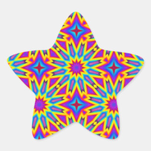 Ornamental pattern, multicolored, star sticker