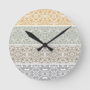 Ornamental pattern round clock