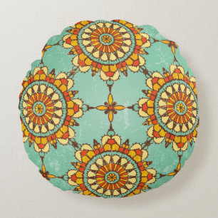 Ornamental pattern round cushion