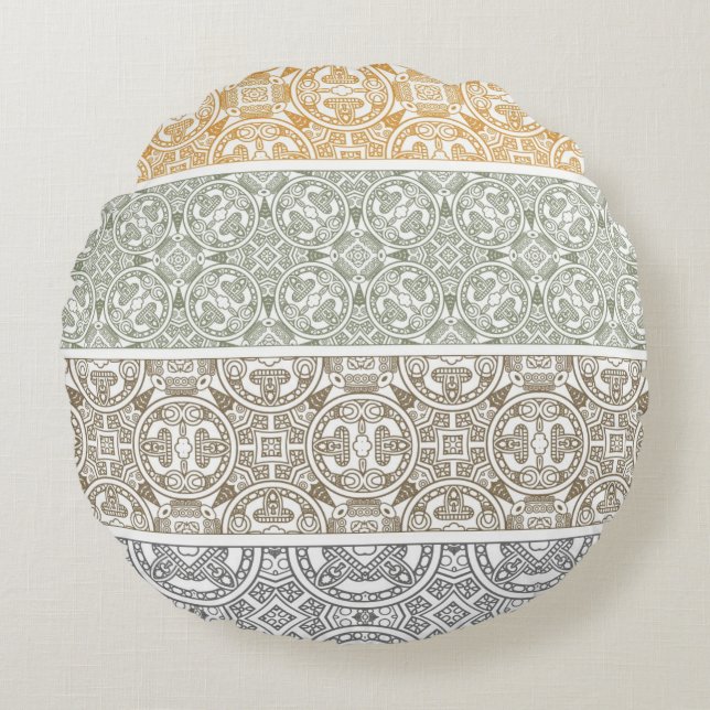 Ornamental pattern round cushion (Front)
