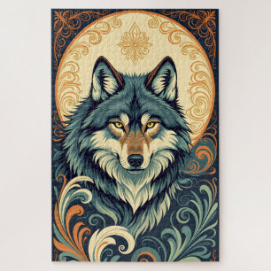 Ornamental Pattern Wolf Jigsaw Puzzle