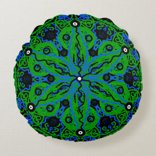 Ornamental patterned round cushion
