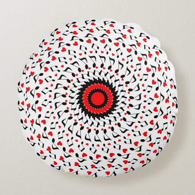 Ornamental patterned round pillow (Front)