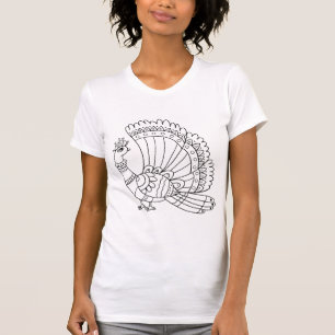 Ornamental Peacock Doodle T-Shirt