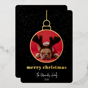 Ornamental Photo Frame Foil Holiday Card