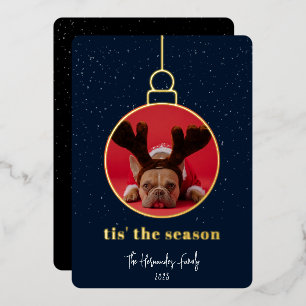 Ornamental Photo Frame Foil Holiday Card