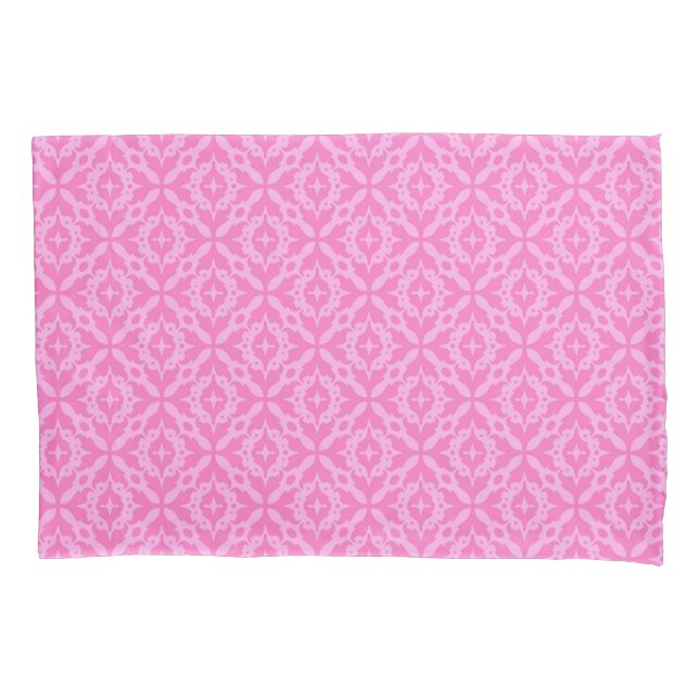 Ornamental Pink Damask Breast Cancer Awareness Pillowcase (Front)